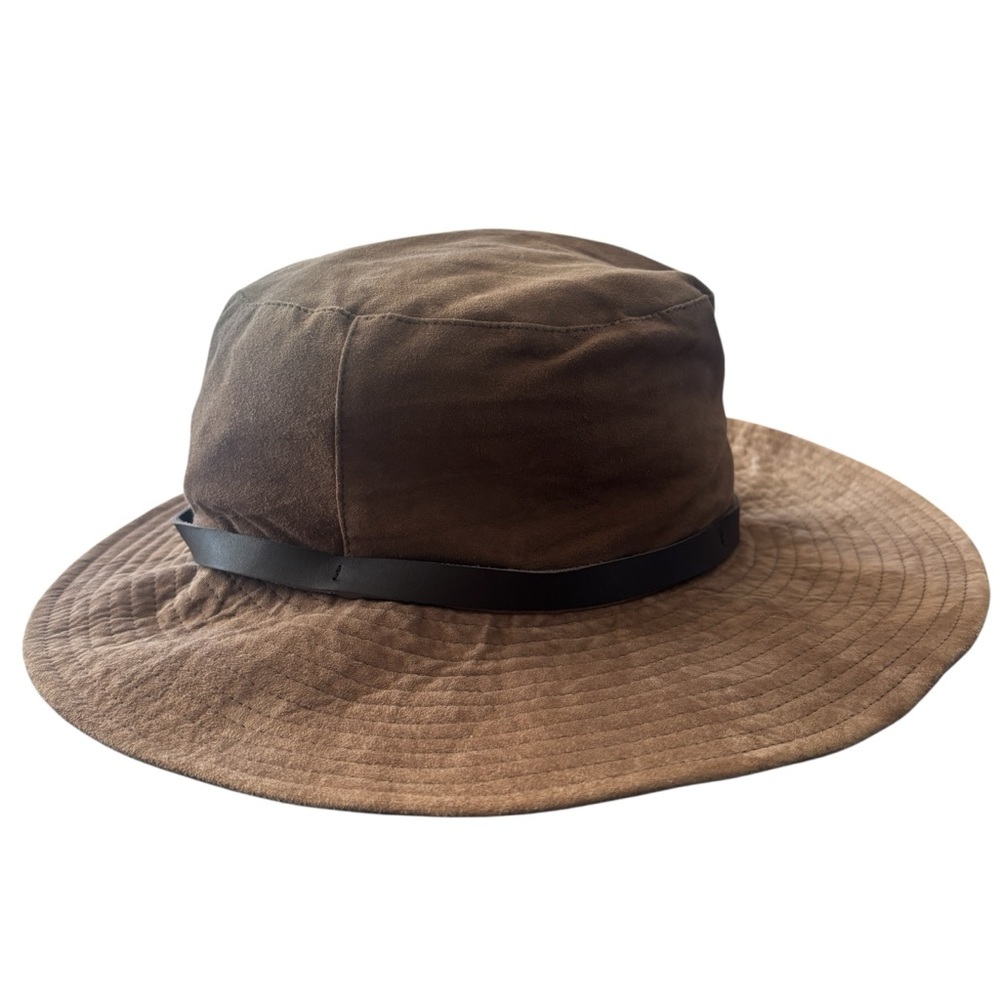 Lauren Ralph Lauren Brown Wide Brim Safari Hat Leather Belt Trim Size M - Picture 5 of 5